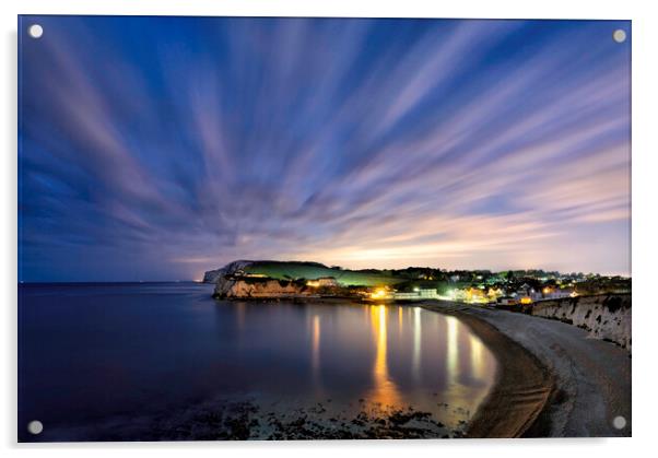 Freshwater Bay at Night Acrylic by Barry Maytum