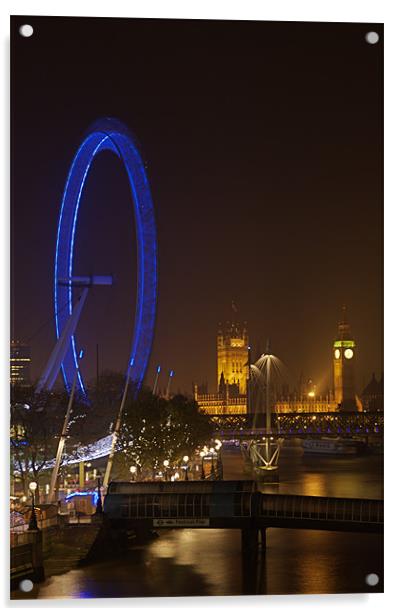 London at Night Acrylic by Garry Spight