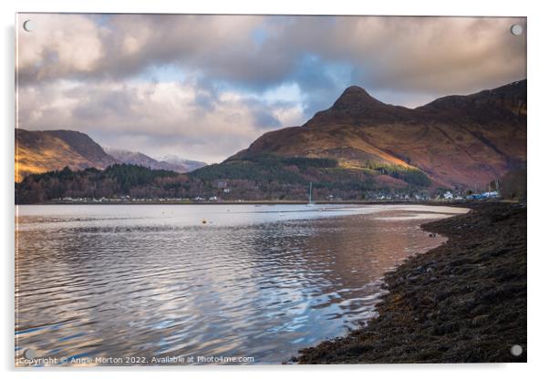 Loch Leven and Sgorr na Ciche Acrylic by Angie Morton