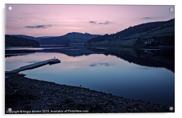 Ladybower Reservoir at Dusk Acrylic by Angie Morton