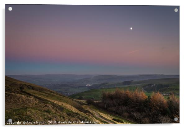 Half Moon Over Hope Valley Acrylic by Angie Morton