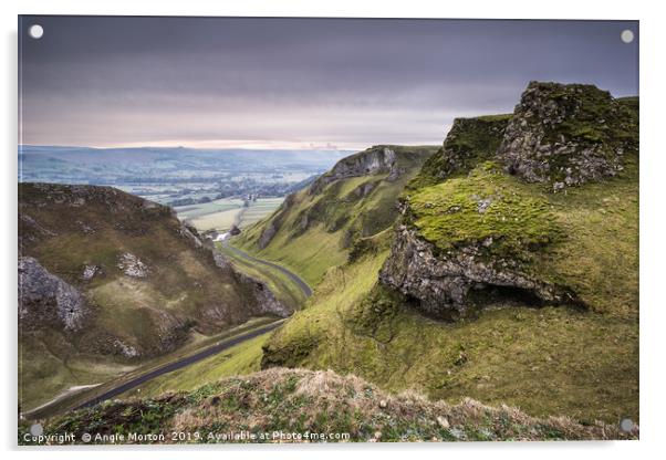 Winnats Pass View Acrylic by Angie Morton