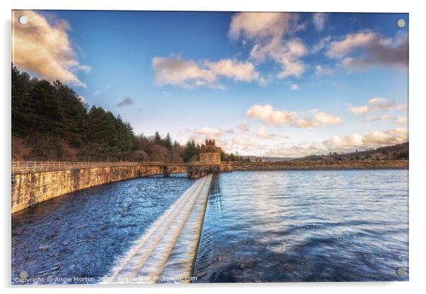 Little Fluffy Clouds over Broomhead Dam Acrylic by Angie Morton