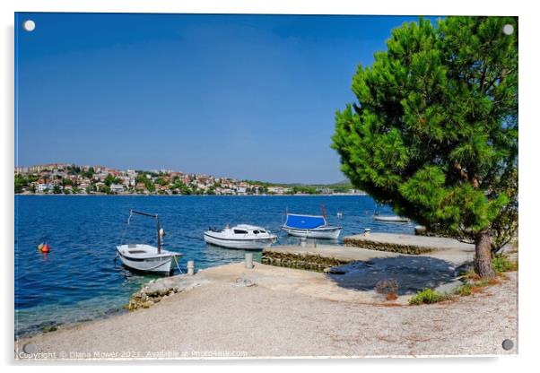 Rogoznica  coastline Croatia Acrylic by Diana Mower