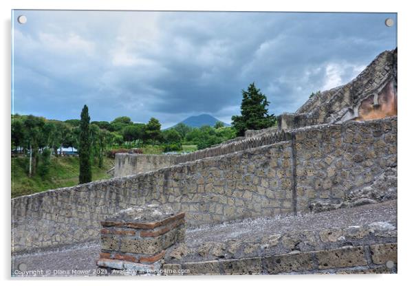 Pompeii and Versuvius Acrylic by Diana Mower