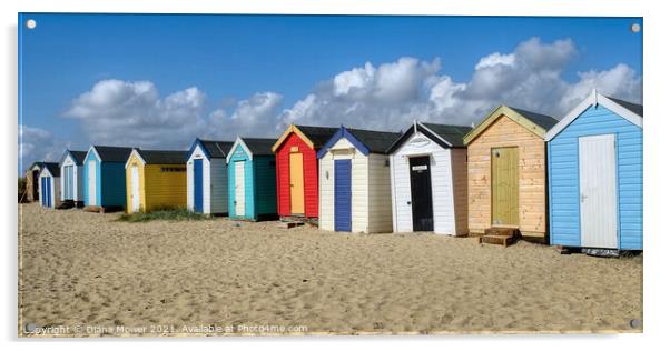 Southwold pretty beach huts Acrylic by Diana Mower