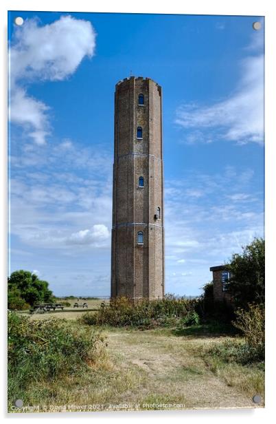 The Naze Tower Walton on the Naze Essex Acrylic by Diana Mower