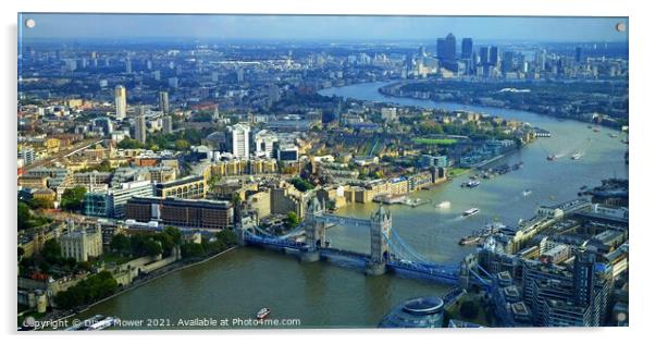 London City View Panoramic View Acrylic by Diana Mower