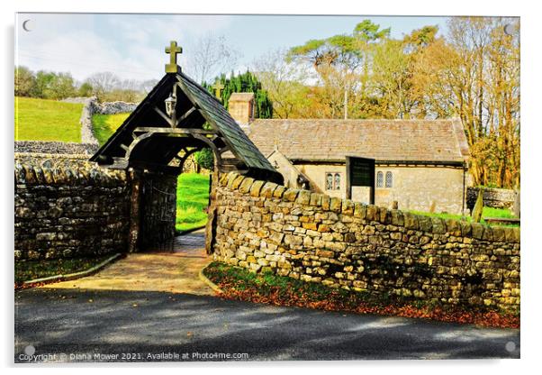 Chapel-le-Dale Church St Leonards Yorkshire Acrylic by Diana Mower