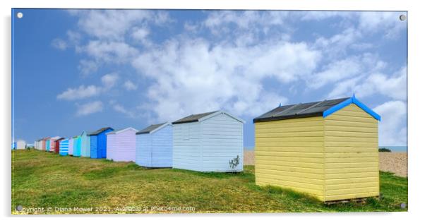  Littlestone Beach Huts Kent Coast Acrylic by Diana Mower