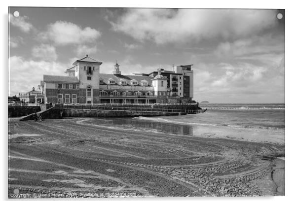 Weston Super Mare Black and white  Acrylic by Diana Mower