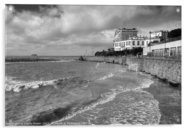  Weston Super Mare Somerset Monochrome Acrylic by Diana Mower