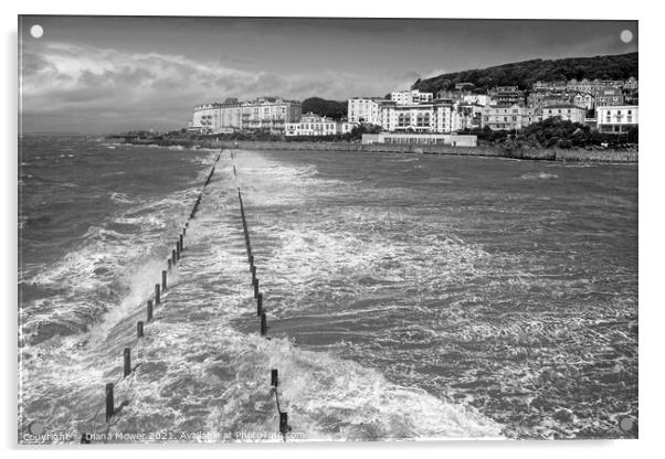 Weston Super Mare Stormy Seas Acrylic by Diana Mower