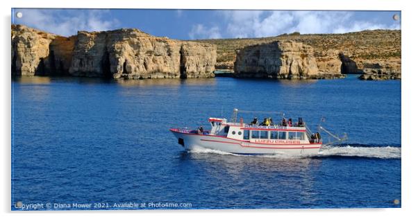 Comino Malta Panoramic  Acrylic by Diana Mower