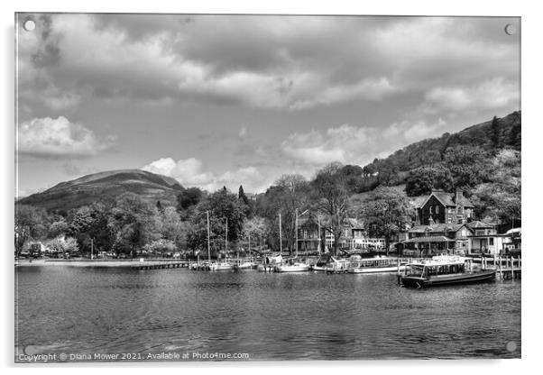  Ambleside Waterhead lake Dictrict Acrylic by Diana Mower