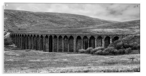 Ribblehead Viaduct Monochrome Acrylic by Diana Mower