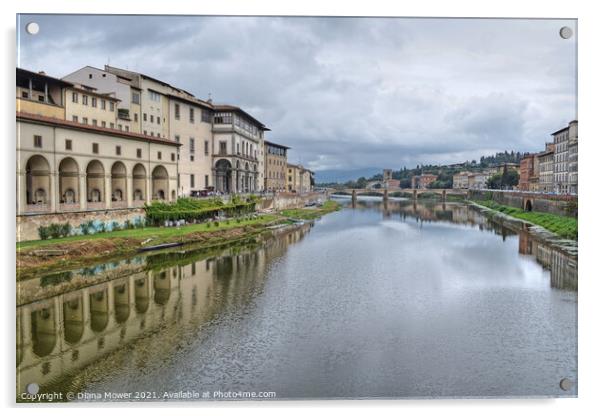 River Arno Florence View Acrylic by Diana Mower