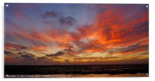 Somerset Sunset Panoramic Acrylic by Diana Mower
