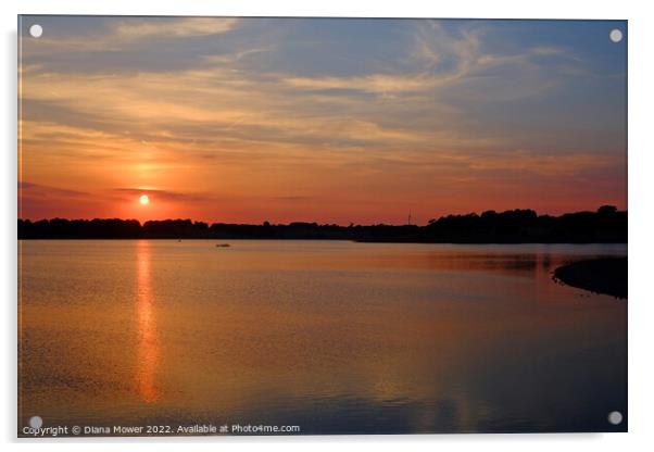 Blithfield Reservoir Sunset Acrylic by Diana Mower