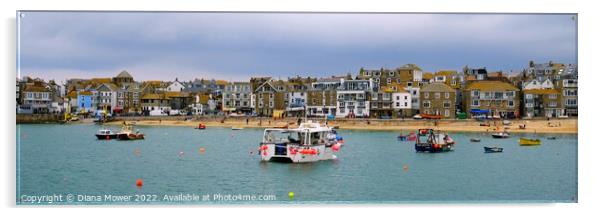  St Ives Harbour Panoramic    Acrylic by Diana Mower