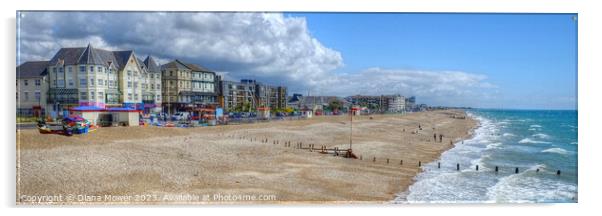 Bognor Regis Sea Front Panoramic View Acrylic by Diana Mower