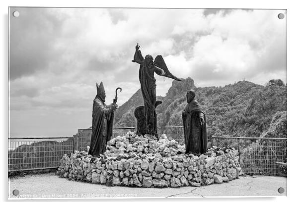Statues of the Saints Sorrento Mountains Mono  Acrylic by Diana Mower