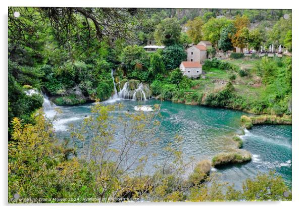  Krka Waterfalls Croatia Acrylic by Diana Mower