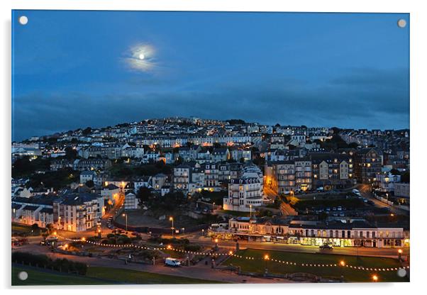 Ilfracombe at Night Acrylic by Diana Mower