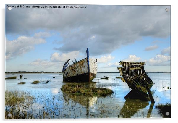 Wrecks Maldon Essex Acrylic by Diana Mower