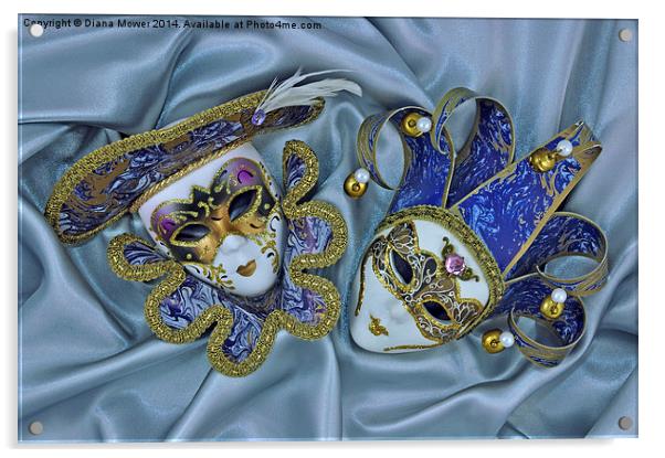 Venetian Masks Italy Acrylic by Diana Mower