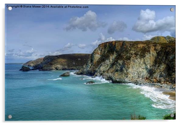 Trevaunance cove Acrylic by Diana Mower