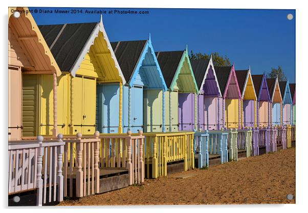 Beach Huts Acrylic by Diana Mower