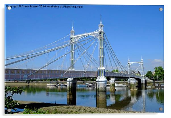 Albert Bridge London Acrylic by Diana Mower