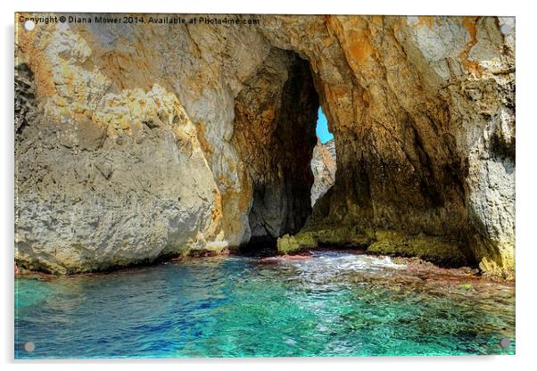  Blue Grotto Malta Acrylic by Diana Mower
