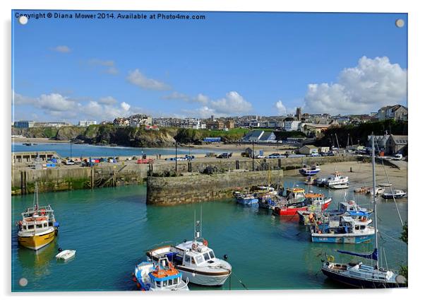 Newquay Harbour   Acrylic by Diana Mower