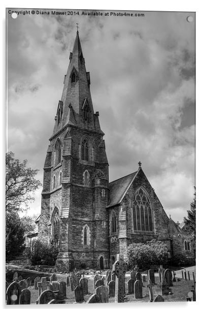 Ambleside Church  Acrylic by Diana Mower