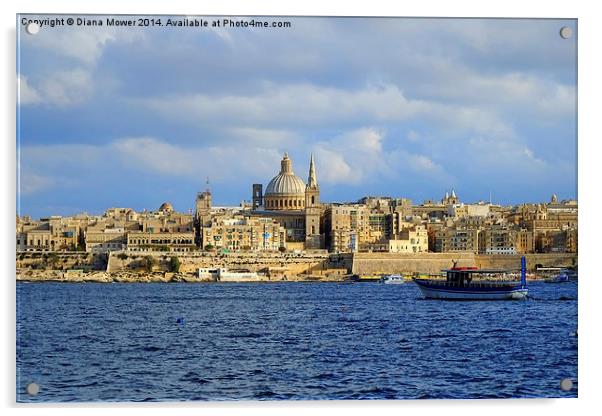 Valletta Malta  Acrylic by Diana Mower