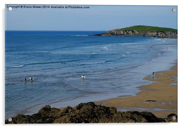 Fistral Beach Newquay  Acrylic by Diana Mower