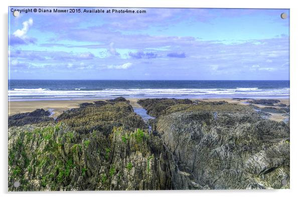  Woolacombe Beach Acrylic by Diana Mower