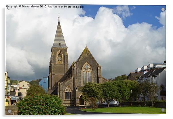  Ilfracombe Church  Acrylic by Diana Mower