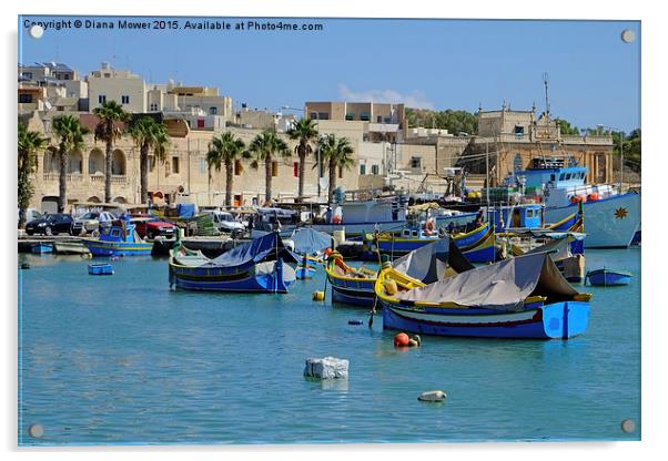  Marsaxlokk Fishing Village Acrylic by Diana Mower