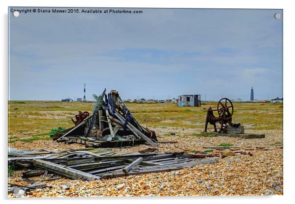  Dungeness  Kent Acrylic by Diana Mower