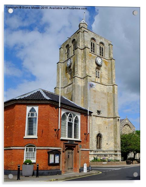 The Bell Tower Beccles  Acrylic by Diana Mower