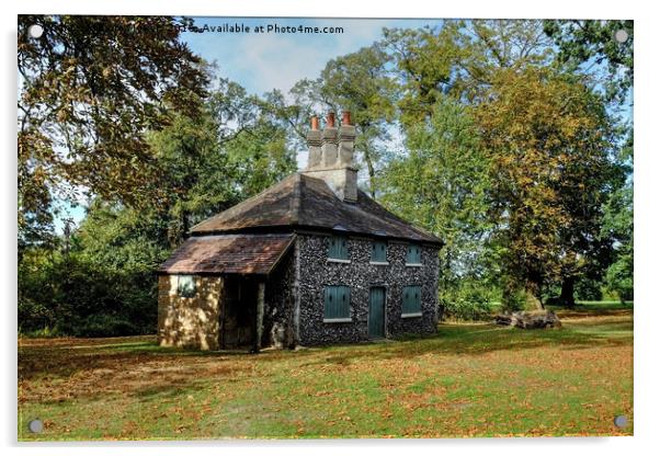 Flint Cottage Hylands Park Acrylic by Diana Mower