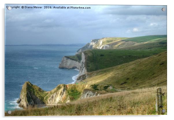 The Jurassic coast, Dorset. Acrylic by Diana Mower