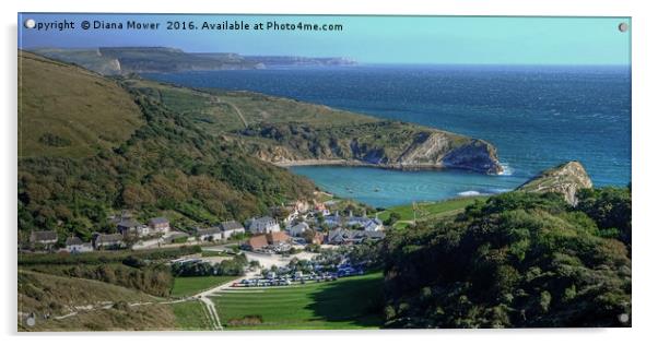 Lulworth Cove Dorset Acrylic by Diana Mower