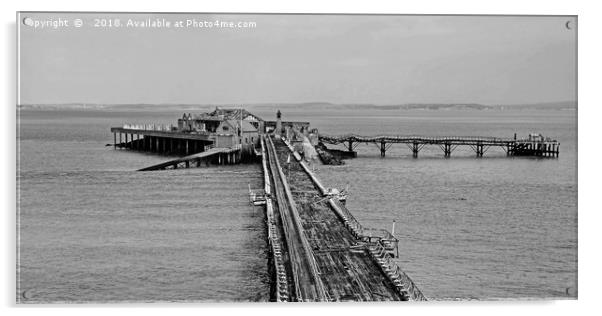 Birnbeck Pier Somerset Acrylic by Diana Mower