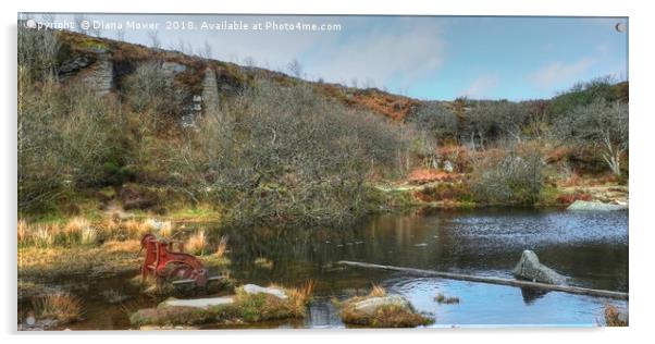 Haytor quarry Dartmoor Acrylic by Diana Mower