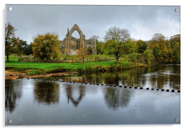 Bolton Priory Ruins Wharfedale Acrylic by Diana Mower
