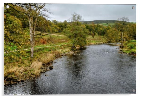 The River Wharfe Yorkshire Acrylic by Diana Mower